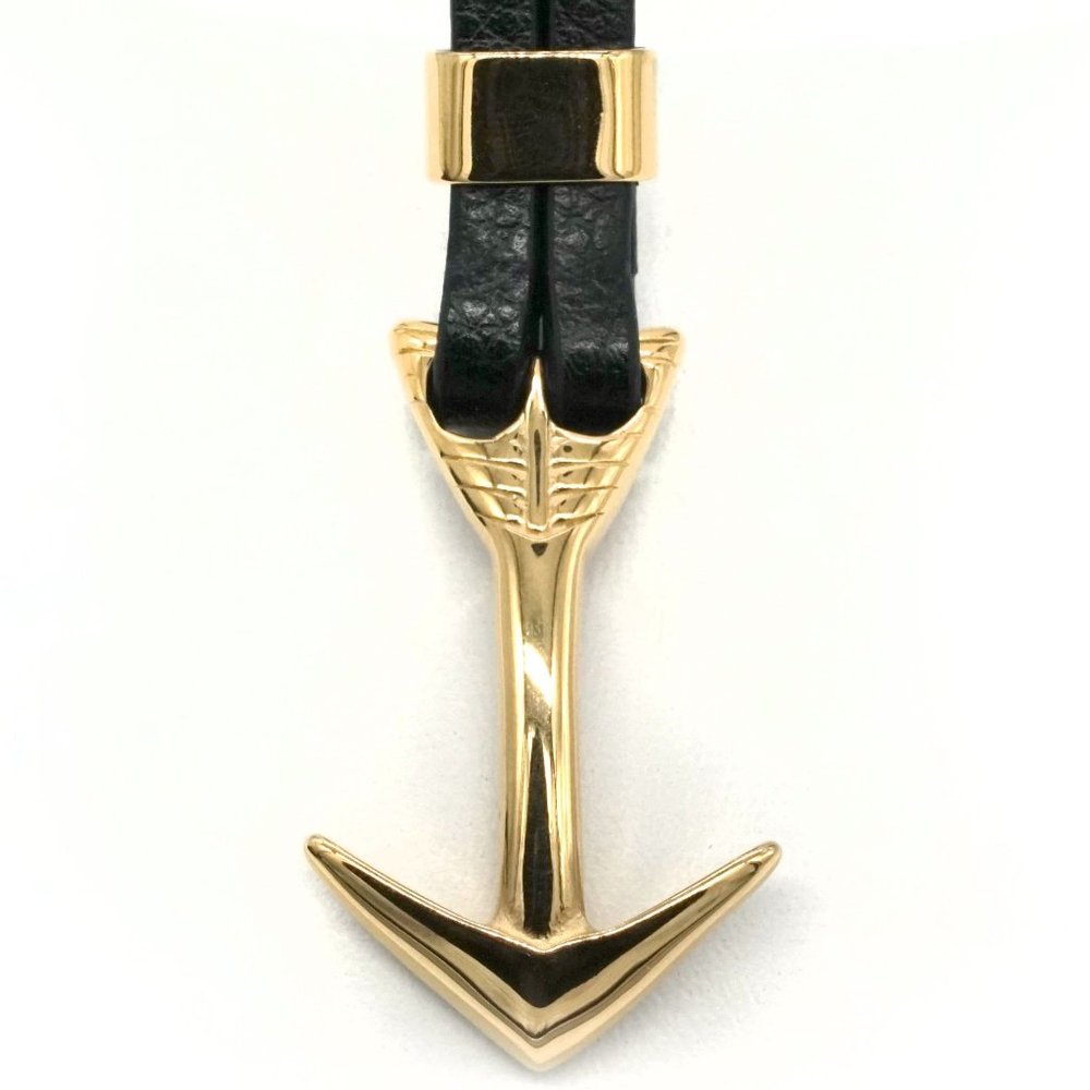 🎉HOSTESS PICK🎉 Mens Gold Arrow Head Clasp Leather Bracelet. - Picture 5 of 5